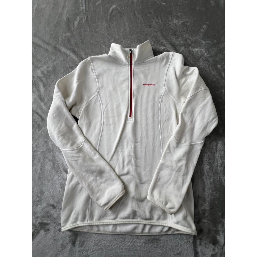 Patagonia R1 Fleece Pullover Womens Medium White Quarter Zip Activewear